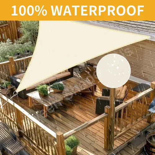 Vista 2 de Neween Toldo Vela, 6'7'' x 6'7'' x 6'7'' Toldo Vela Triangular Impermeable para Patio Jardín Cubierta Pérgola Exterior Toldo Vela 98% Bloqueo UV