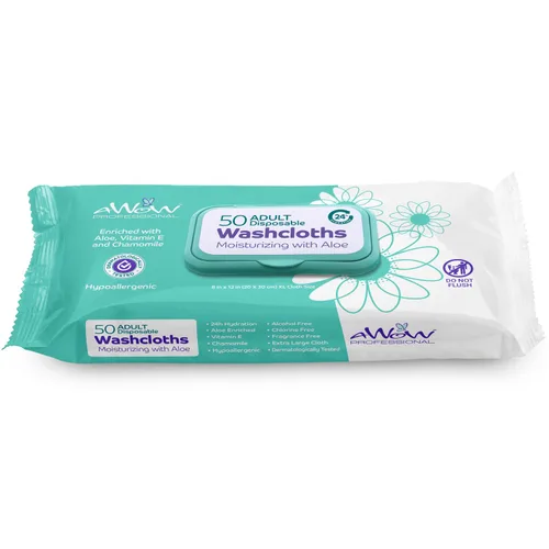 Vista 7 de Toallitas para adultos, 200 toallitas de cuerpo grande para incontinencia, toallitas de baño sin enjuague para hombres y mujeres, sin perfume