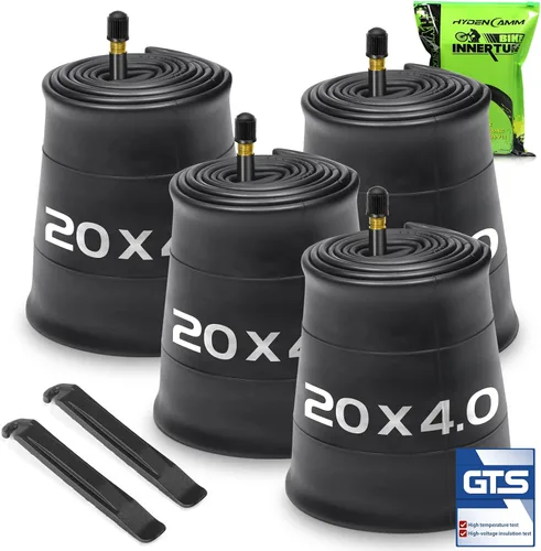 Vista 12 de 1/2/4 Pack 20x4 26x4.0 Fat Bike Tube with AV 32mm Schrader Valve, Premium Butyl Rubber Fat Tire Bike Tubes with Tire Levers, 20, 26x3.5-4.5 Bike