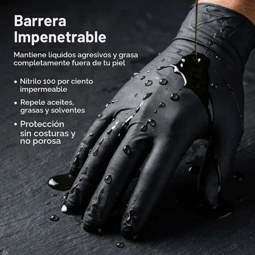 Vista 7 de Volt 6 Mil Black Nitrile Disposable Glove - Micro Texture Grip