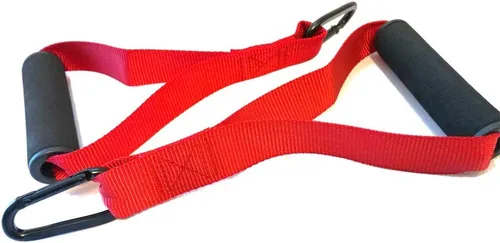 Vista 3 de FITNESS MANIAC 2 mangos en D para entrenamiento de fuerza de fitness, agarre de espuma, anillo en D, estribo, correas de gancho de acero, mango