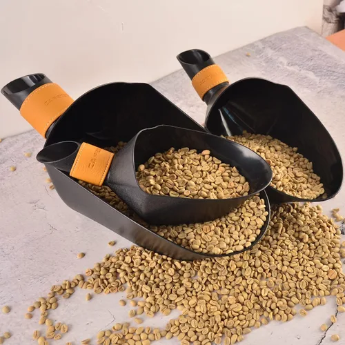 Vista 7 de CAFEMASY Cuchara medida de café en grano de café, pala Kilo Bean Scooper (negra-pequeño)