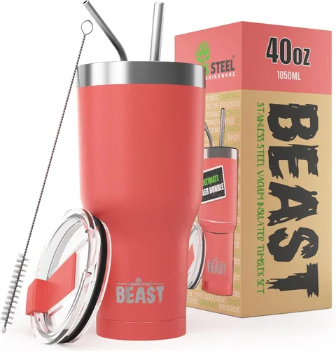Vista 16 de Beast Vaso de 10 oz de Acero Inoxidable con Aislamiento al Vacío para Café y Hielo de Doble Pared Termo de Viaje (Blanco Ártico)
