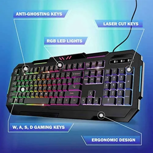 Vista 2 de Bugha - Teclado LED exclusivo para juegos para PC