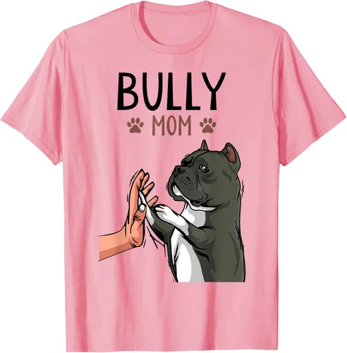 Vista 73 de American Bully Mom Cute Dog Mama Camiseta divertida para mujer, Blanco, S