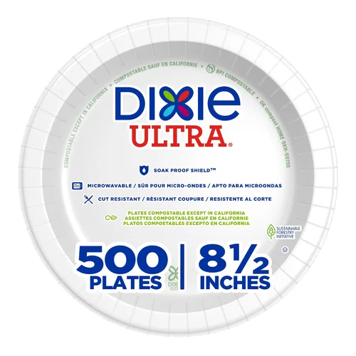 Vista 12 de Dixie Ultra - Platos de papel pesados de 8.5 pulgadas por GP PRO, diseño botánico Pathways, 500