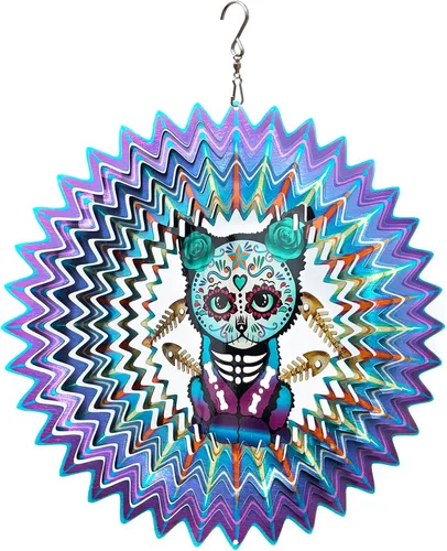 Vista 11 de FONMY Kinetic - Molinillo de viento de metal 3D para jardín, regalos únicos, decoraciones al aire libre, adorno colgante de calidad para el hogar