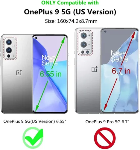 Vista 2 de iCoverCase Funda transparente para OnePlus 9 5G [compatible con versiones NA y de la UE], funda protectora de esquina a prueba de golpes, funda