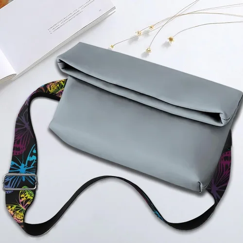 Vista 4 de Correa ajustable con estampado de mariposas en acuarela para mujer, correas anchas de moda, correas de guitarra, bolsa de hombro