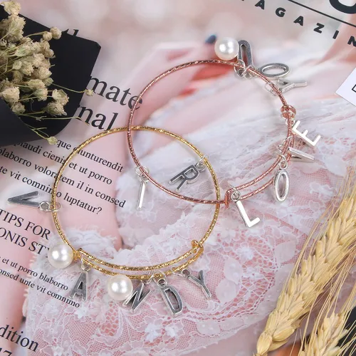 Vista 4 de SANNIX 156 piezas/6 juegos alfabeto ABC letras Charms Capital A-Z Charms DIY pulsera collar colgantes con 200 piezas abiertos Jump anillos