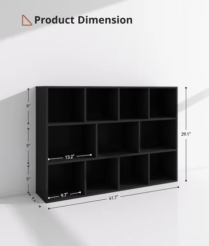 Vista 2 de Organizador de almacenamiento de juguetes para niños de 11 cubos con estante para niños, estantería de bebé para guardería, estantería de madera