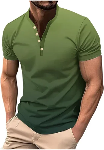 Vista 12 de Camisetas para hombre con gráfico divertido de manga corta con cremallera de un cuarto, camiseta polo de verano casual elegante para gimnasio