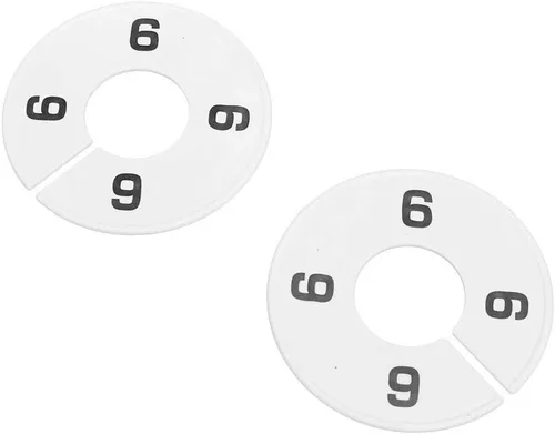 Vista 3 de Perchero de ropa de 3-1/2 pulgadas, tamaños 6 divisores, perchas redondas de plástico blanco, tienda minorista
