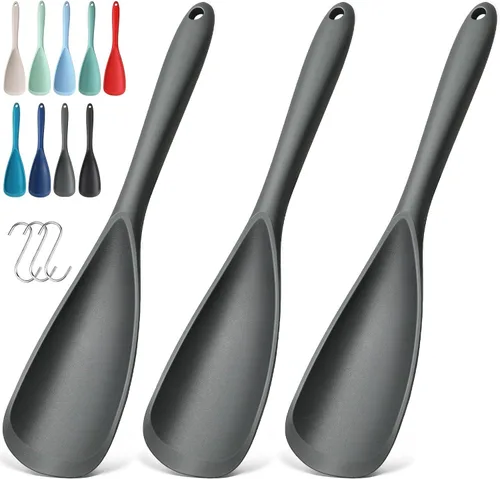 Vista 31 de Paquete de 2 espátulas de silicona para utensilios de cocina antiadherentes 2 paquete caqui
