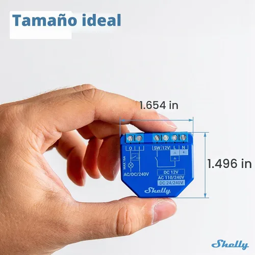 Vista 6 de Shelly Plus 1 UL Interruptor de relé inteligente WiFi con contactos secos Automatización del hogar Puerta de enlace Bluetooth Compatible