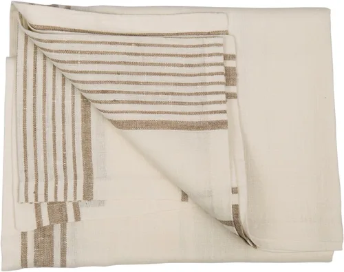 Vista 2 de LinenMe Mantel Toscana, 52 x 55, beige/blanco roto