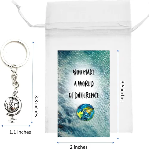 Vista 4 de Smiling Wisdom 20 regalos a granel You Make A World of Difference Apreciation Mini tarjetas de 3.5 x 2 pulgadas Equipo de empleados