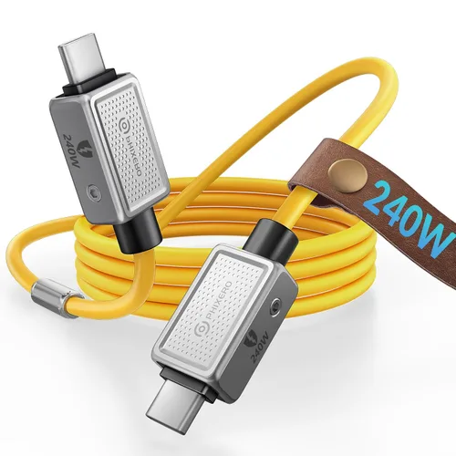 Vista 17 de PHIXERO Cable USB C a USB C de 240 W, aleación de zinc, 20 Gbps, 1.6 pies, negro