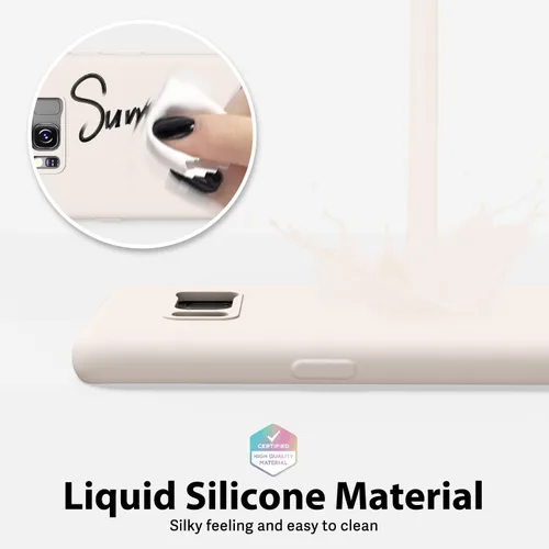 Vista 3 de oakxco Funda para teléfono Samsung Galaxy S8 de silicona líquida, delgada y fina de gel de goma suave TPU cubierta protectora simple llana