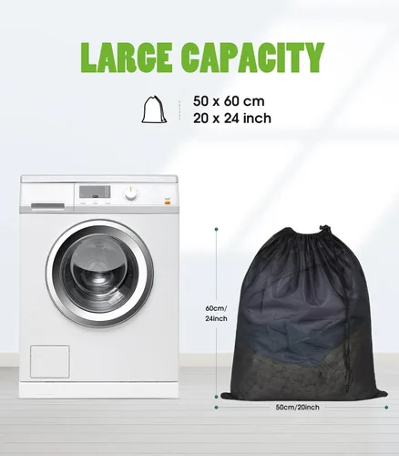 Vista 3 de OTraki Bolsas de lavandería de malla de 20 x 24 pulgadas, paquete de 2