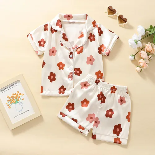 Vista 87 de Conjunto de pijama de manga larga con botones para niña pequeña, conjunto de ropa de dormir