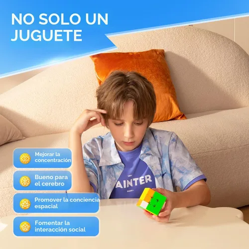Vista 4 de GAN 356 M, Cubo de Velocidad 3x3 Magnético 356M Sin Calcomanías, Juguetes Antiestrés para Niños y Adultos, Sin GES Extra