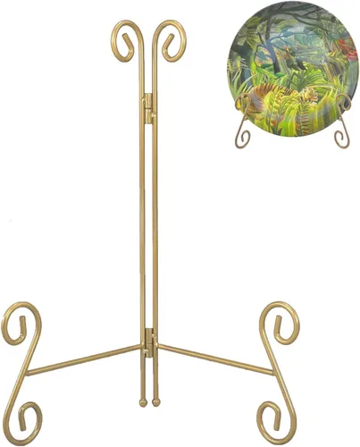 Vista 12 de Soportes de placa para exhibición, soportes de platos de 10 pulgadas para exhibición, caballete de placa de hierro dorado para fotos, marcos