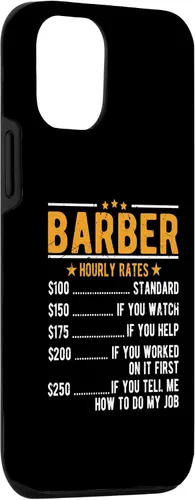 Vista 3 de Funda para iPhone 15 Barber tarifas por hora