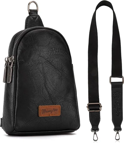 Vista 5 de Wrangler Pequeñas bolsas cruzadas para mujer, riñoneras, bolsa de pecho para viajes