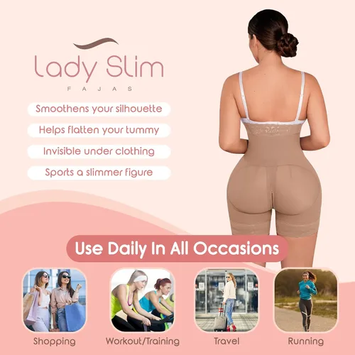Vista 6 de LadySlim by NuvoFit 005 Fajas Colombianas Reductoras y Moldeadoras Postparto de Mujer Faja Levantadora de Culos Adelgazante para Mujer