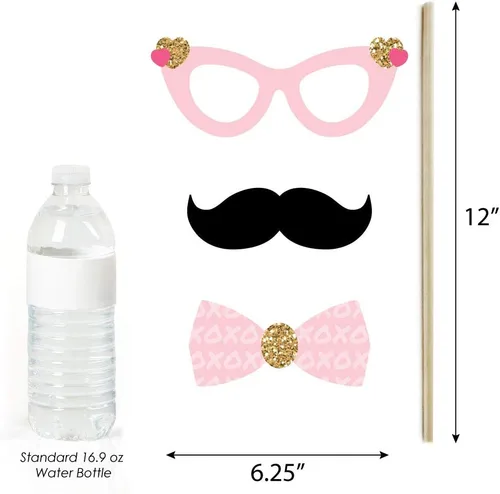 Vista 6 de Big Dot of Happiness Be My Galentine - Kit de accesorios para cabina de fotos para fiesta de Galentine y San Valentín, 20