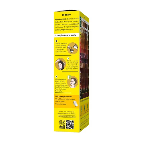 Vista 3 de Indus Valley Bio - Tinte natural orgánico para el cabello de henna para mujeres, rubio, 3.53 onzas, 100% cobertura de canas y tinte de cabello