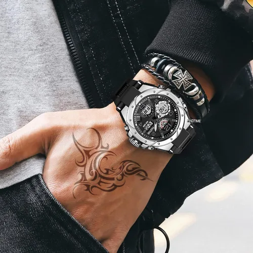 Vista 5 de findtime Relojes militares para hombre, reloj deportivo para hombre, táctico, resistente al agua, digital, deportivo, trabajo, analógico