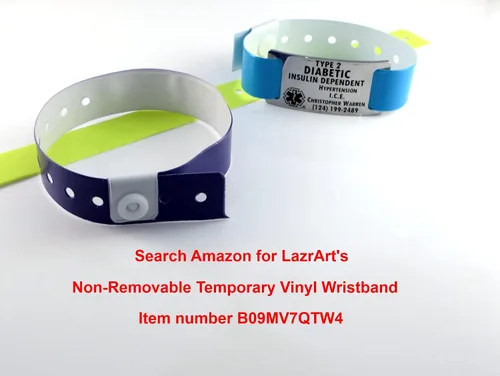 Vista 6 de Pulsera de identificación y demencia de Alzheimers de alta calidad grabado láser oscuro gratuito personalizado Caucho Silicona