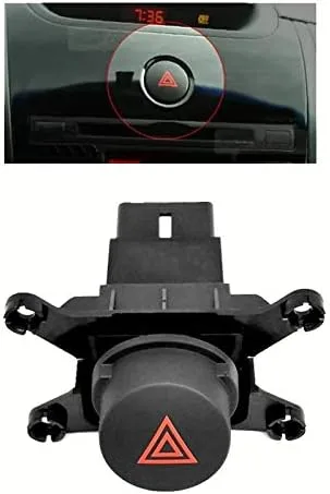 Vista 7 de Pelsieur Interruptor de advertencia de peligro de coche Interruptor de luz de emergencia Botón de doble flash para Cerato Forte 2009 2010 2011