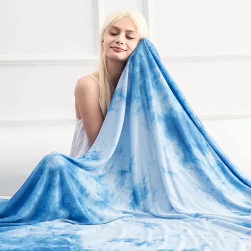 Vista 58 de Marchpower - Manta de enfriamiento para niños que duermen con calor, manta de lana fresca Arc-Chill con diseño de doble cara, fibra de enfriamiento