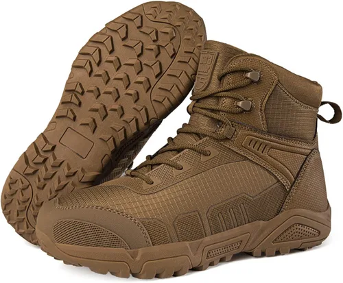 Vista 2 de Botas de senderismo ligeras para hombre, botas de caza, botas de trabajo, botas tácticas militares, botas de combate para motocicleta