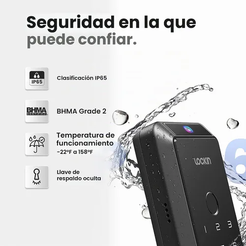 Vista 7 de Lockin Veno Smart Lock, entrada sin llave para vena de palma, batería individual Vena de la palma (sin cámara)
