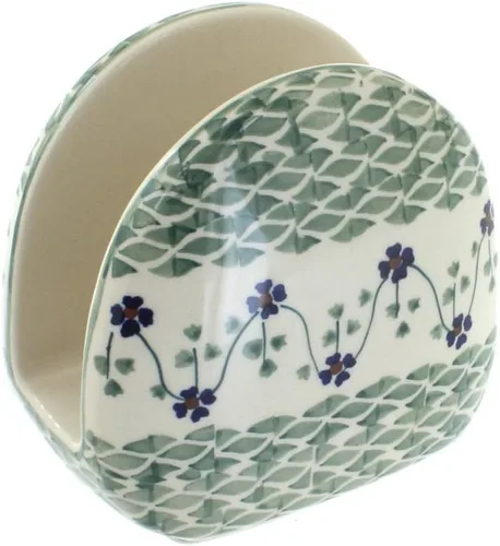 Vista 19 de Blue Rose Polish Pottery - Servilletero de Puntos Pequeños Azules - 5" x 5" - Servilleteros de Cerámica, Accesorios Decorativos para Mesa de Comedor