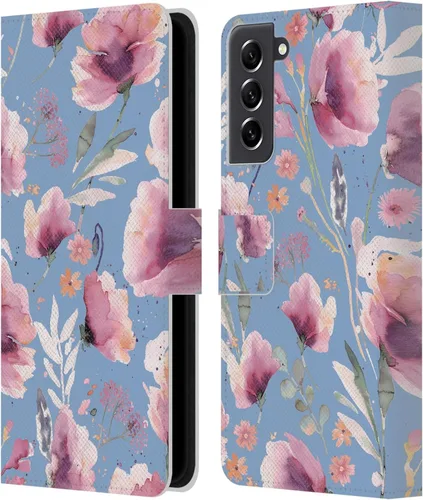 Vista 119 de Head Case Designs Officially Licensed Ninola Abstract Poppies Lilac Floral Leather Wallet Case Compatible with Samsung Galaxy A07 4G