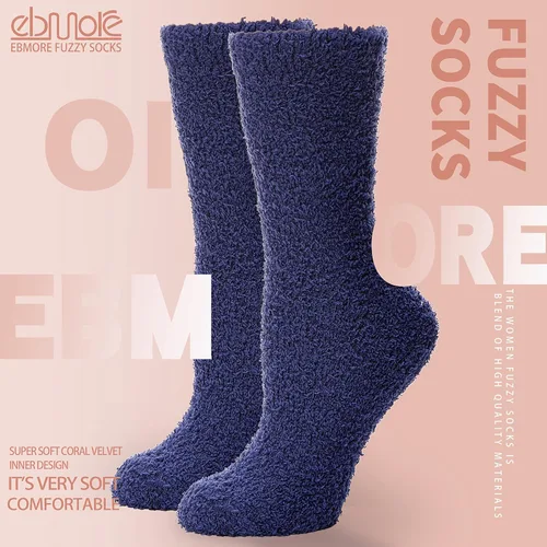 Vista 6 de EBMORE Womens Fuzzy Socks Slipper Fluffy Cozy Comfy Cabin Plush Warm Winter Sleep Home Soft Socks