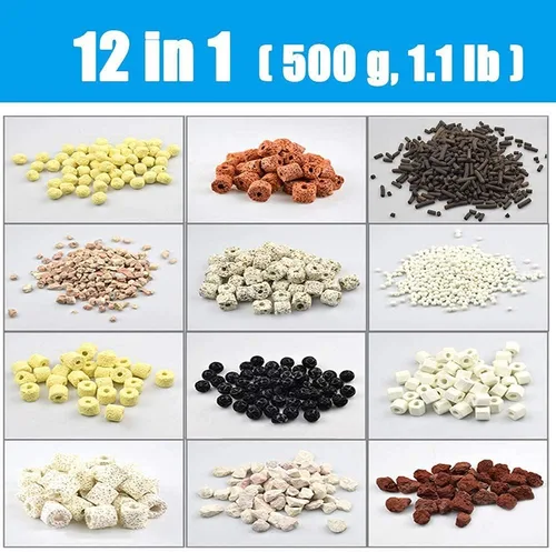 Vista 5 de GOLDEAL Bio Balls - Juego de anillos de cerámica, medios de filtro biológico para acuario con bolsa de malla para pecera y estanque, filtro