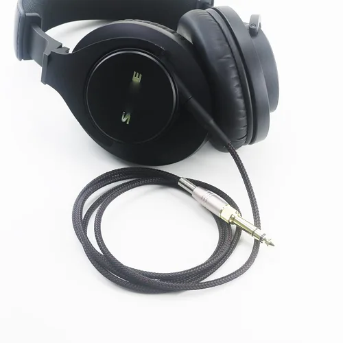 Vista 4 de Cable de repuesto para auriculares SHURE SRH840 SRH940 SRH440 SRH750DJ de alambre trenzado para auriculares estéreo HiFi de 59.1 in