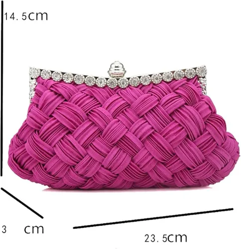 Vista 3 de Bolsa de embrague de tejido para cóctel, fiesta, boda, compromiso, noche