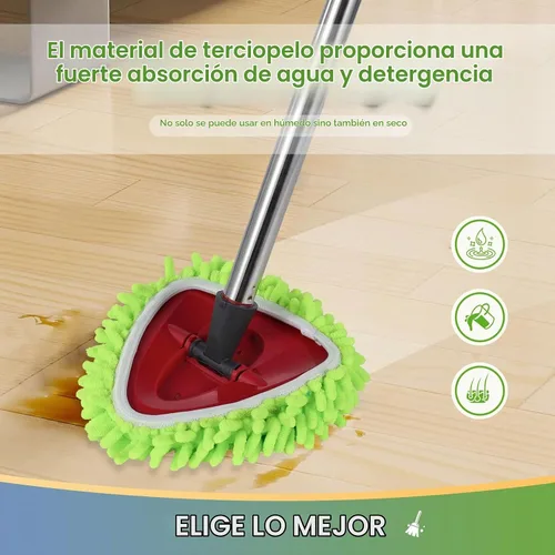 Vista 6 de Juego de 4 almohadillas de trapeador de microfibra reutilizables compatibles con el sistema de mopa giratoria O-Cedar EasyWring de 1 tanque
