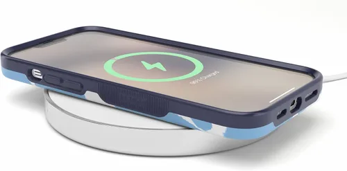 Vista 8 de Casely Funda para iPhone 13 Pro Estado de Ánimo Actual Estampado de Vaca Azul Claro Compatible con MagSafe Diseño de Protección Audaz