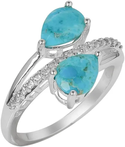 Vista 3 de YoTreasure Moonstone London Blue Topaz Rhodolite Garnet TourmalineTurquoise Swiss Blue Topaz 925 Sterling Silver Engagement Ring Jewelry