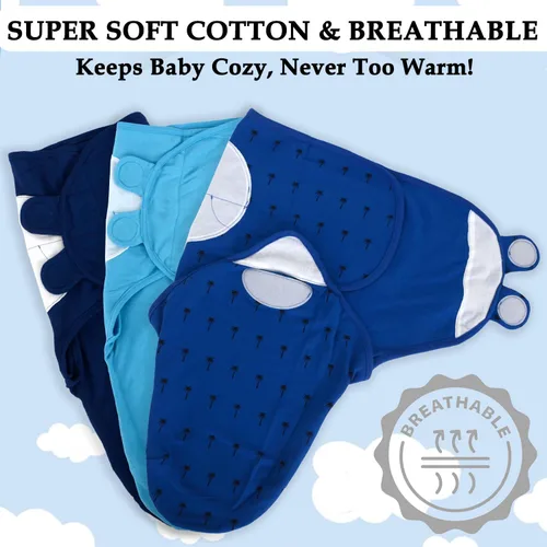Vista 4 de 3 Pack Bolsas de Envoltura Orgánicas Para Recién Nacidos, Niñas, Niños, Bolsa de Recién Nacido Suave y Acogedora, Mantas de Envoltura para Guardería