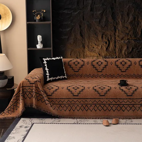 Vista 41 de VClife funda boho de sofá de felpilla para sofá seccional, funda antideslizante para sofá de 2 plazas, protector para mascotas con borlas, funda