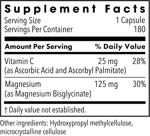 Vista 2 de Metabolic Maintenance Glicinato de magnesio - Cápsulas de polvo de glicinato de magnesio puro con vitamina C, Mag quelatado para la salud y la calma